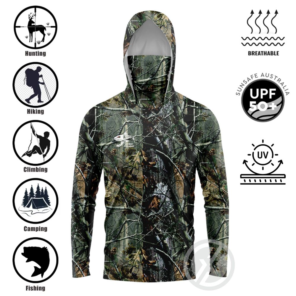 Fishing Shirt Uv Protection - UPF50+ Kapüşonlu Balıkçı Gömleği, Entegre Yüz