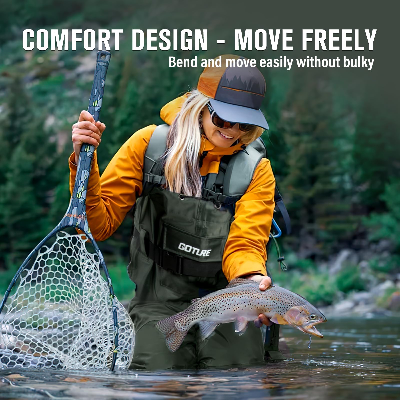 Fishing Waders - Goture Hafif Göğüs Boyu Balıkçı Pantolonu